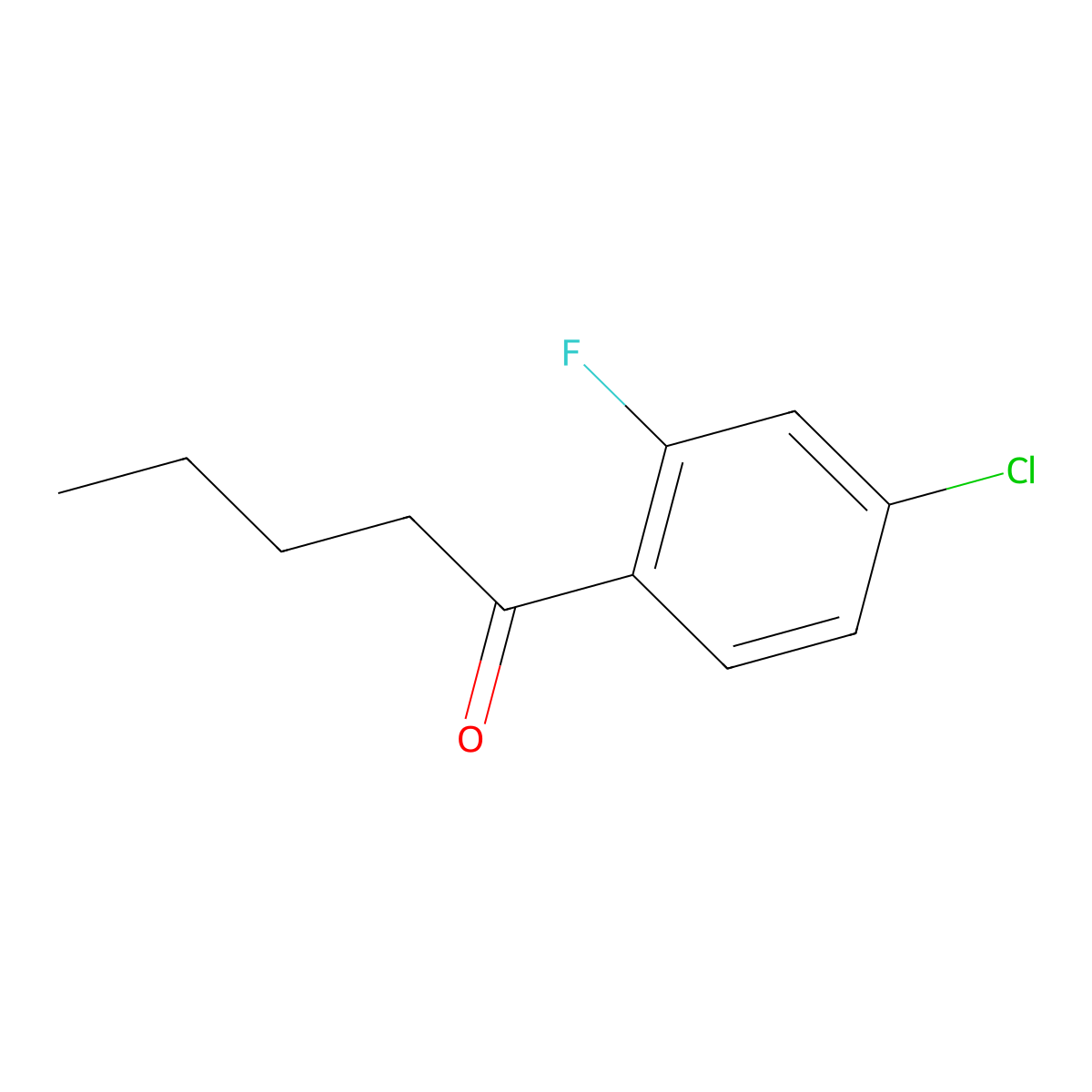 1-(4-Chloro-2-fluoro-phenyl)-pentan-1-one molecular structure, CAS 1343879-99-1