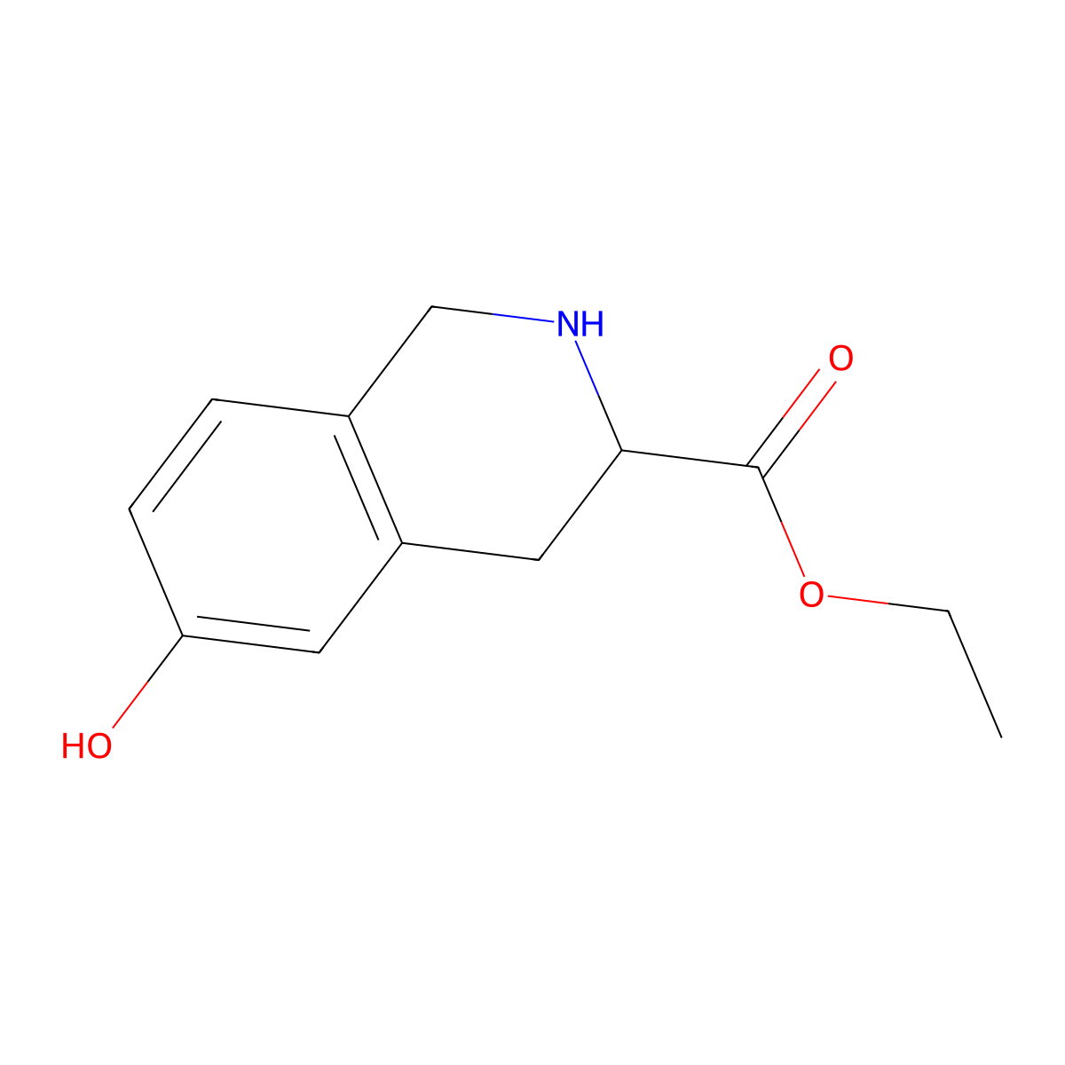 Ethyl 6-Hydroxy-1,2,3,4-tetrahydroisoquinoline-3-carboxylate molecular structure, CAS 134388-85-5