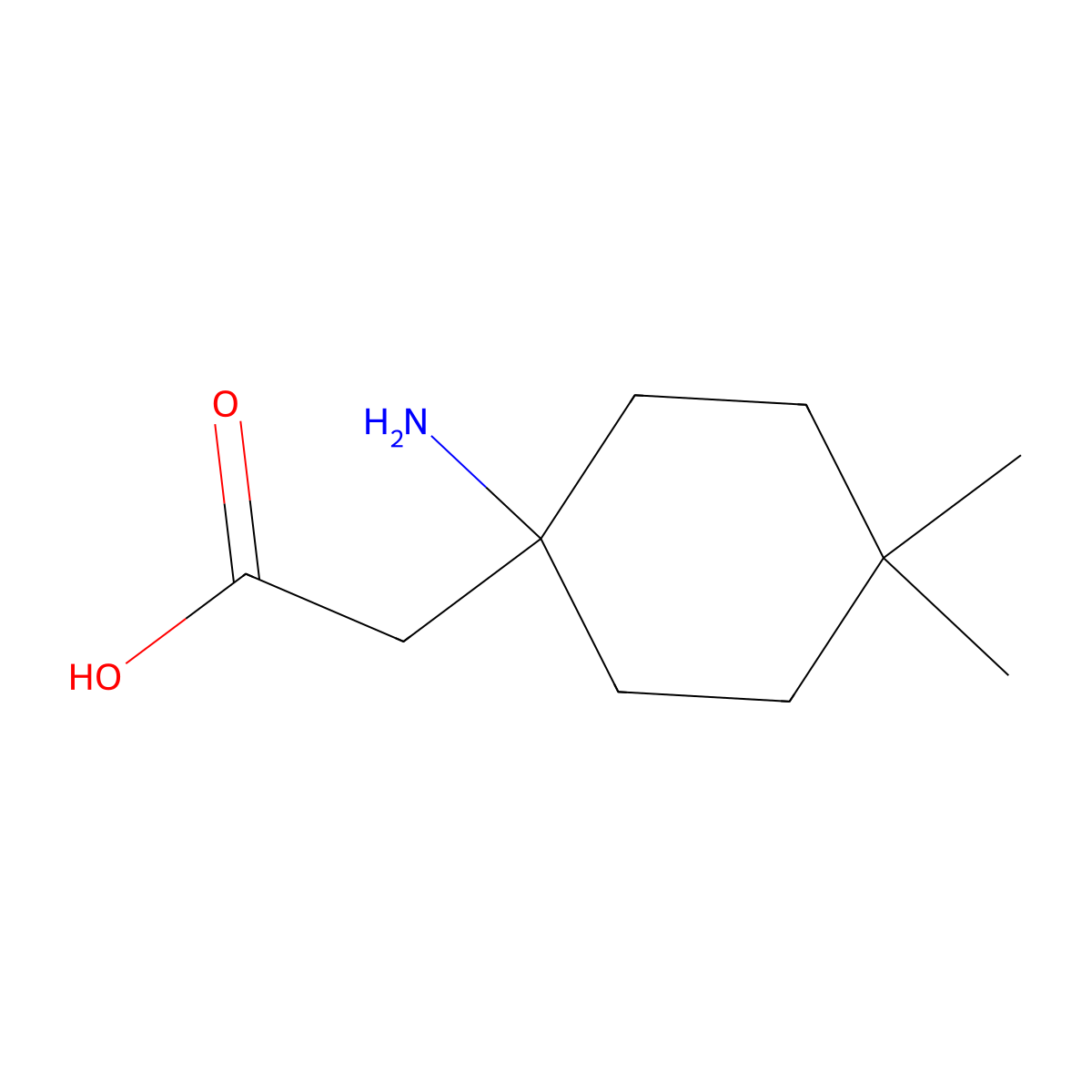 2-(1-Amino-4,4-dimethylcyclohexyl)acetic acid molecular structure, CAS 1343883-03-3