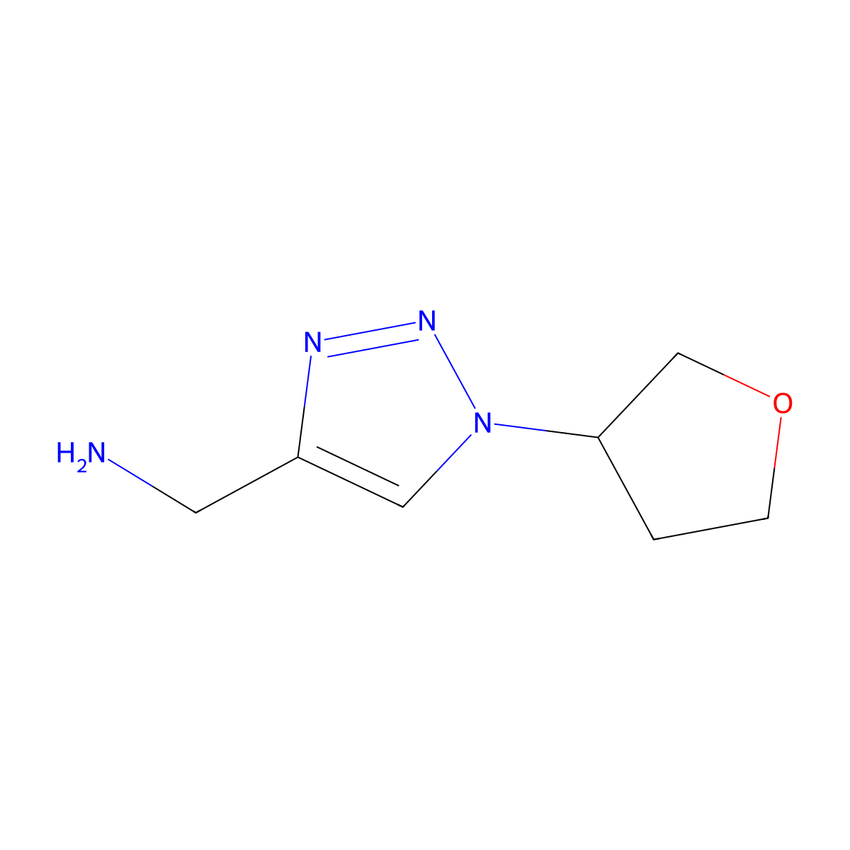 [1-(oxolan-3-yl)-1H-1,2,3-triazol-4-yl]methanamine molecular structure, CAS 1343883-35-1
