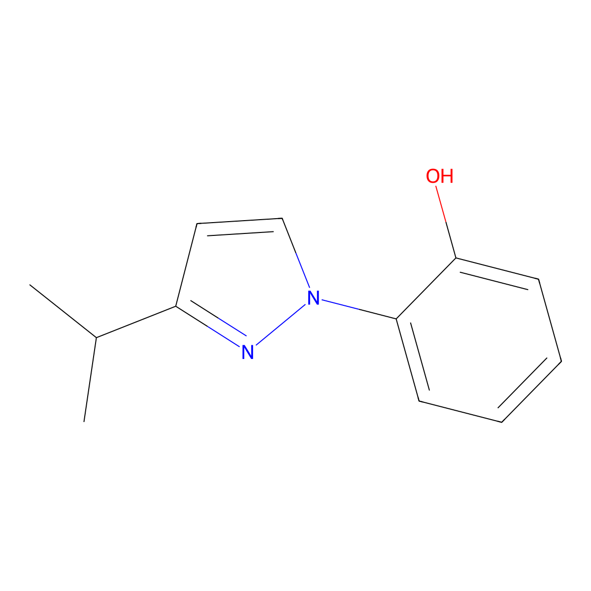 2-[3-(propan-2-yl)-1H-pyrazol-1-yl]phenol molecular structure, CAS 1343883-90-8