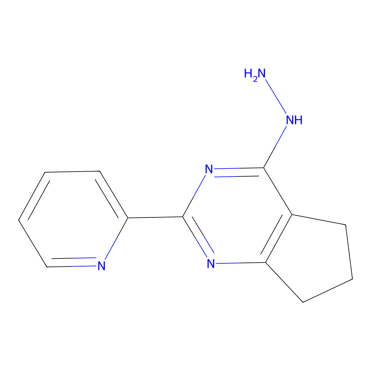 2-{4-hydrazinyl-5H,6H,7H-cyclopenta[d]pyrimidin-2-yl}pyridine molecular structure, CAS 1343885-56-2