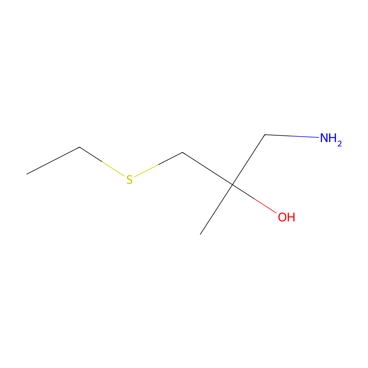 1-Amino-3-(ethylsulfanyl)-2-methylpropan-2-ol molecular structure, CAS 1343885-58-4