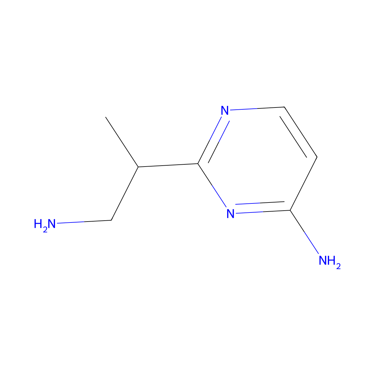 2-(1-Aminopropan-2-yl)pyrimidin-4-amine molecular structure, CAS 1343887-17-1