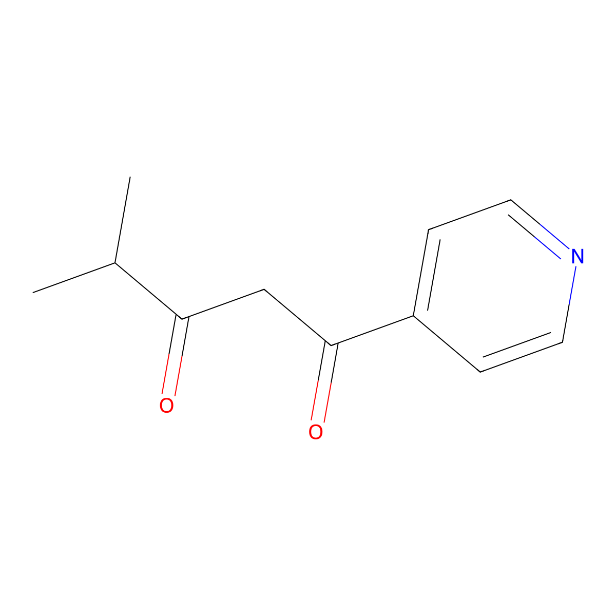 4-Methyl-1-(pyridin-4-yl)pentane-1,3-dione molecular structure, CAS 1343887-19-3