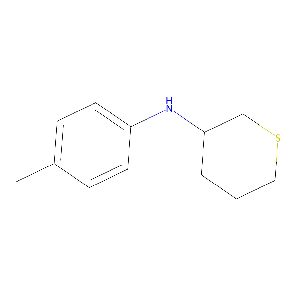 N-(4-methylphenyl)thian-3-amine molecular structure, CAS 1343887-50-2