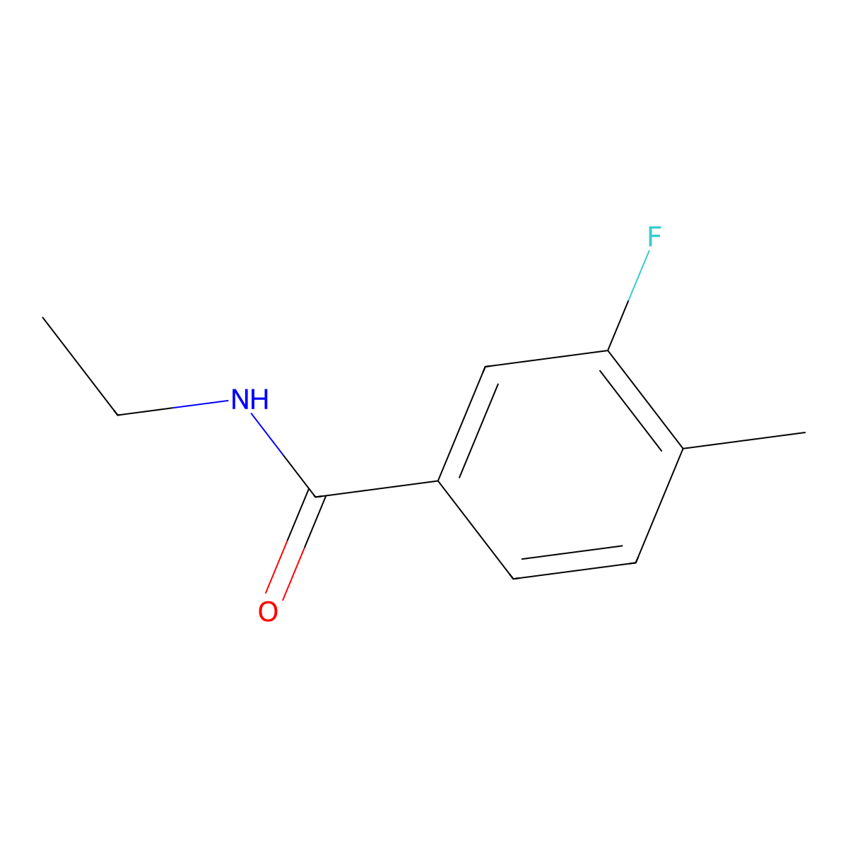 N-ethyl-3-fluoro-4-methylbenzamide molecular structure, CAS 1343893-52-6