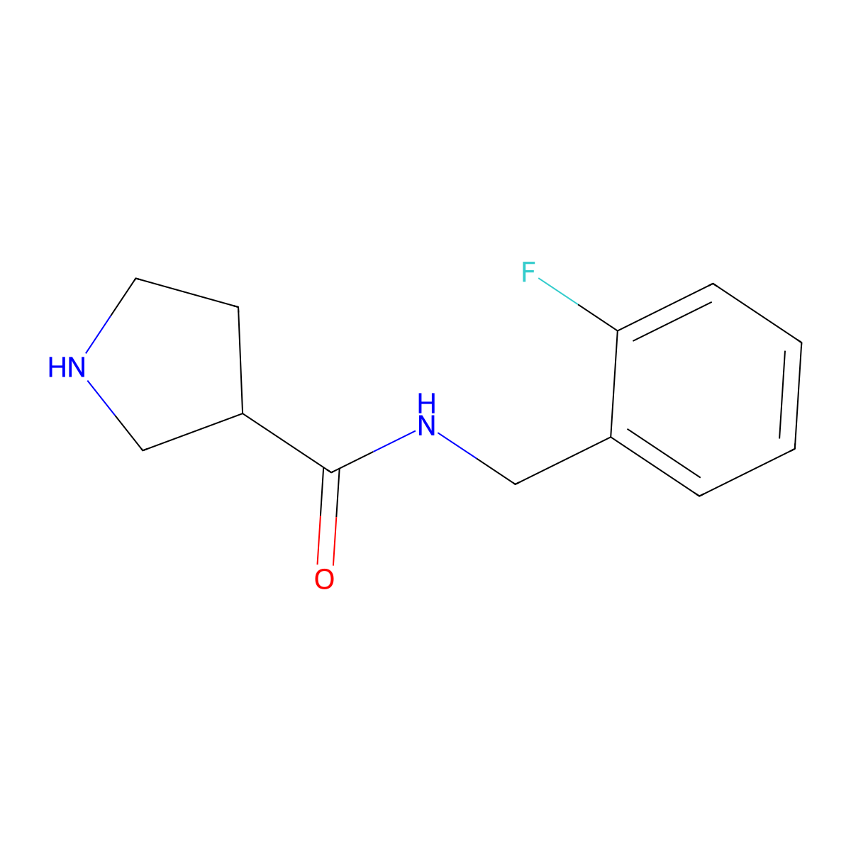 N-(2-Fluorobenzyl)pyrrolidine-3-carboxamide molecular structure, CAS 1343897-26-6