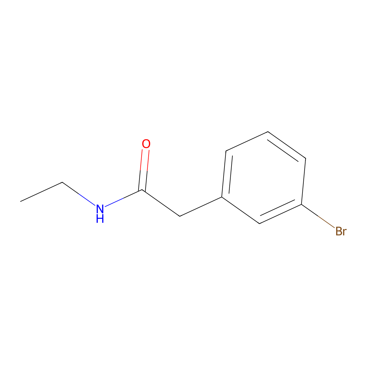 2-(3-bromophenyl)-N-ethylacetamide molecular structure, CAS 1343898-14-5