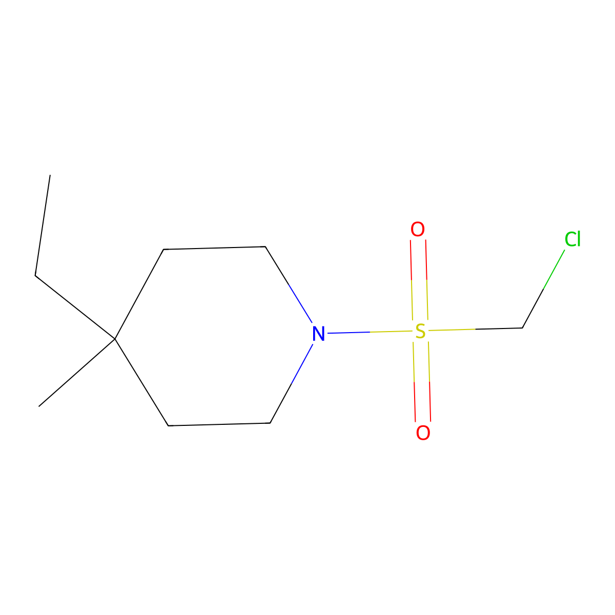 1-Chloromethanesulfonyl-4-ethyl-4-methylpiperidine molecular structure, CAS 1343898-55-4