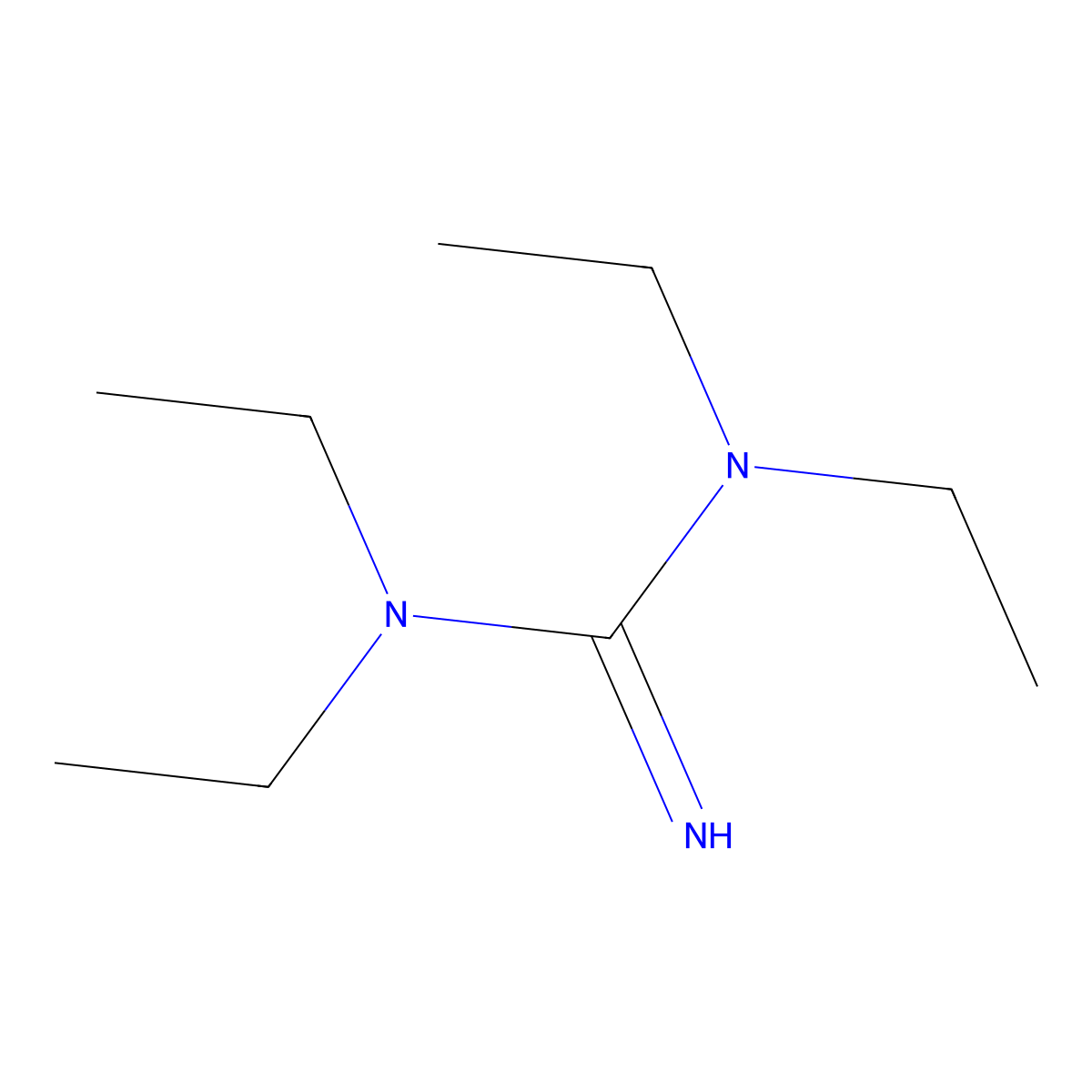 N,N,N',N'-Tetraethylguanidine molecular structure, CAS 13439-87-7