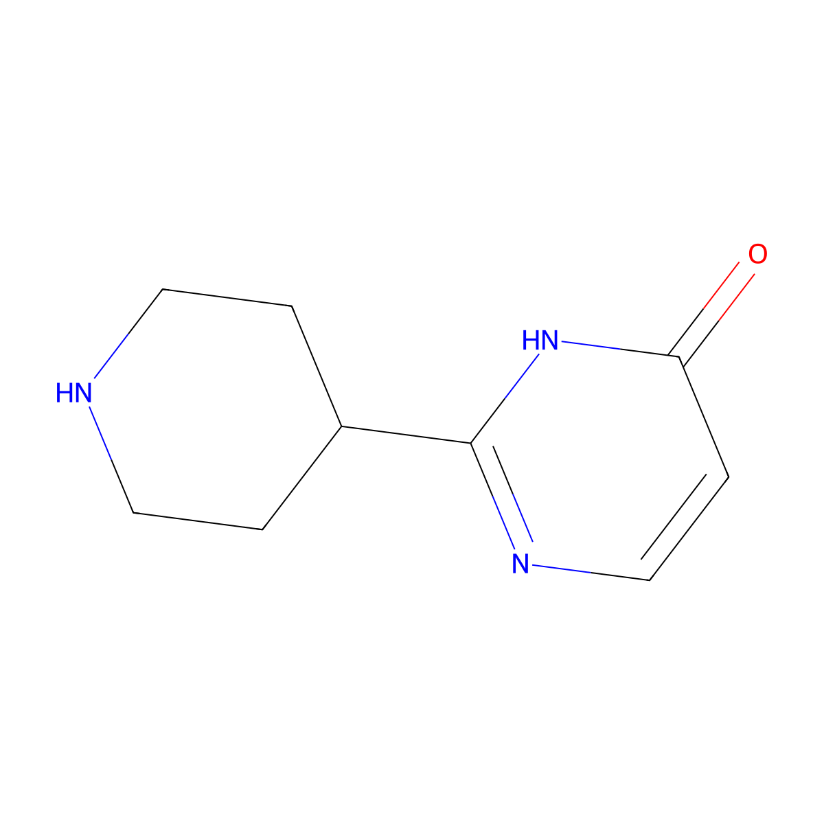 2-(Piperidin-4-yl)-3,4-dihydropyrimidin-4-one molecular structure, CAS 1343900-41-3