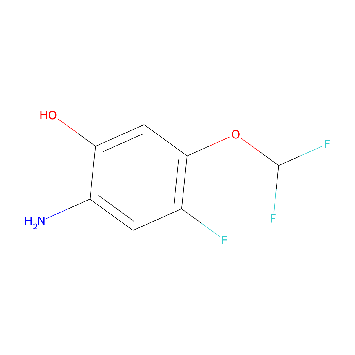 2-Amino-5-(difluoromethoxy)-4-fluorophenol molecular structure, CAS 1343901-25-6