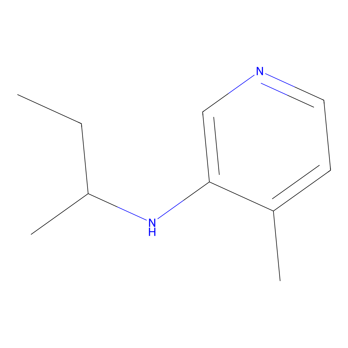 N-(butan-2-yl)-4-methylpyridin-3-amine molecular structure, CAS 1343906-49-9