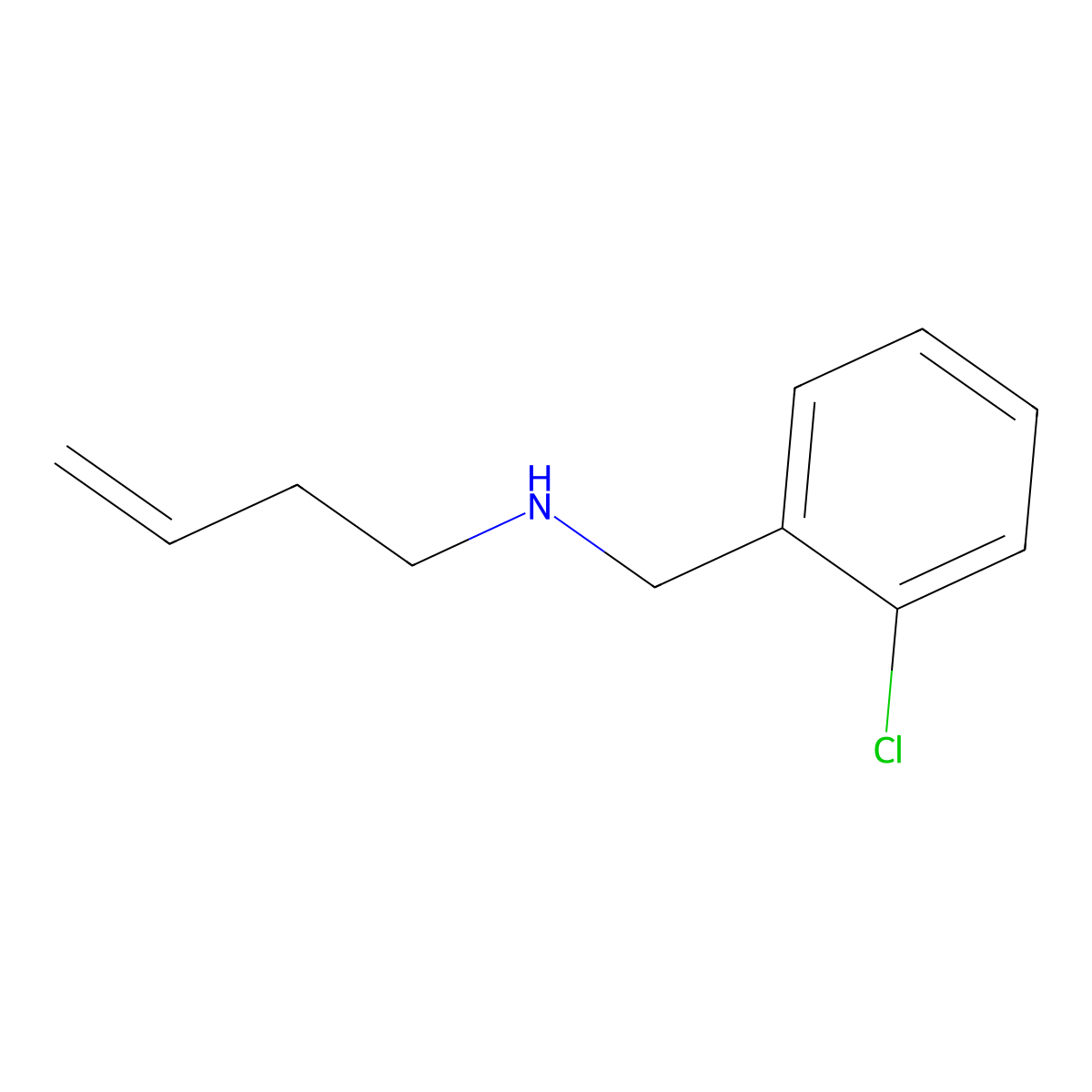 (But-3-en-1-yl)[(2-chlorophenyl)methyl]amine molecular structure, CAS 1343908-07-5