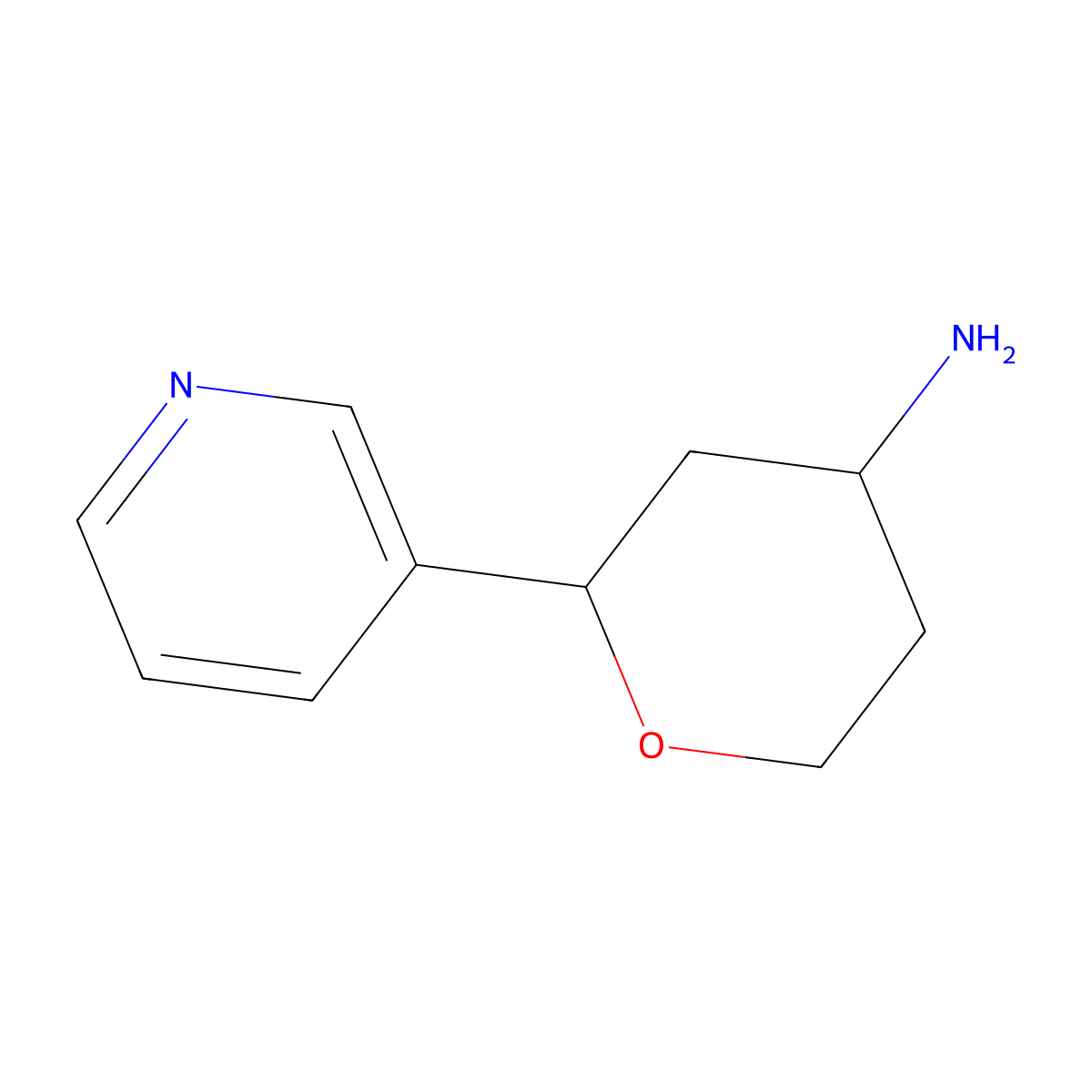 2-(Pyridin-3-yl)oxan-4-amine molecular structure, CAS 1343908-15-5