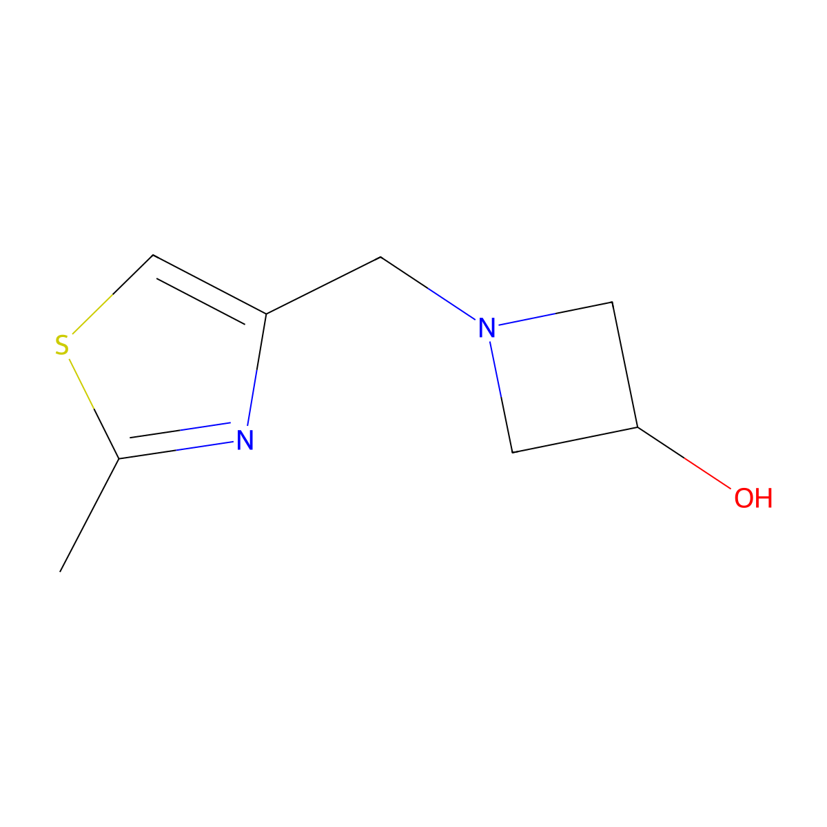 1-((2-Methylthiazol-4-yl)methyl)azetidin-3-ol molecular structure, CAS 1343908-68-8