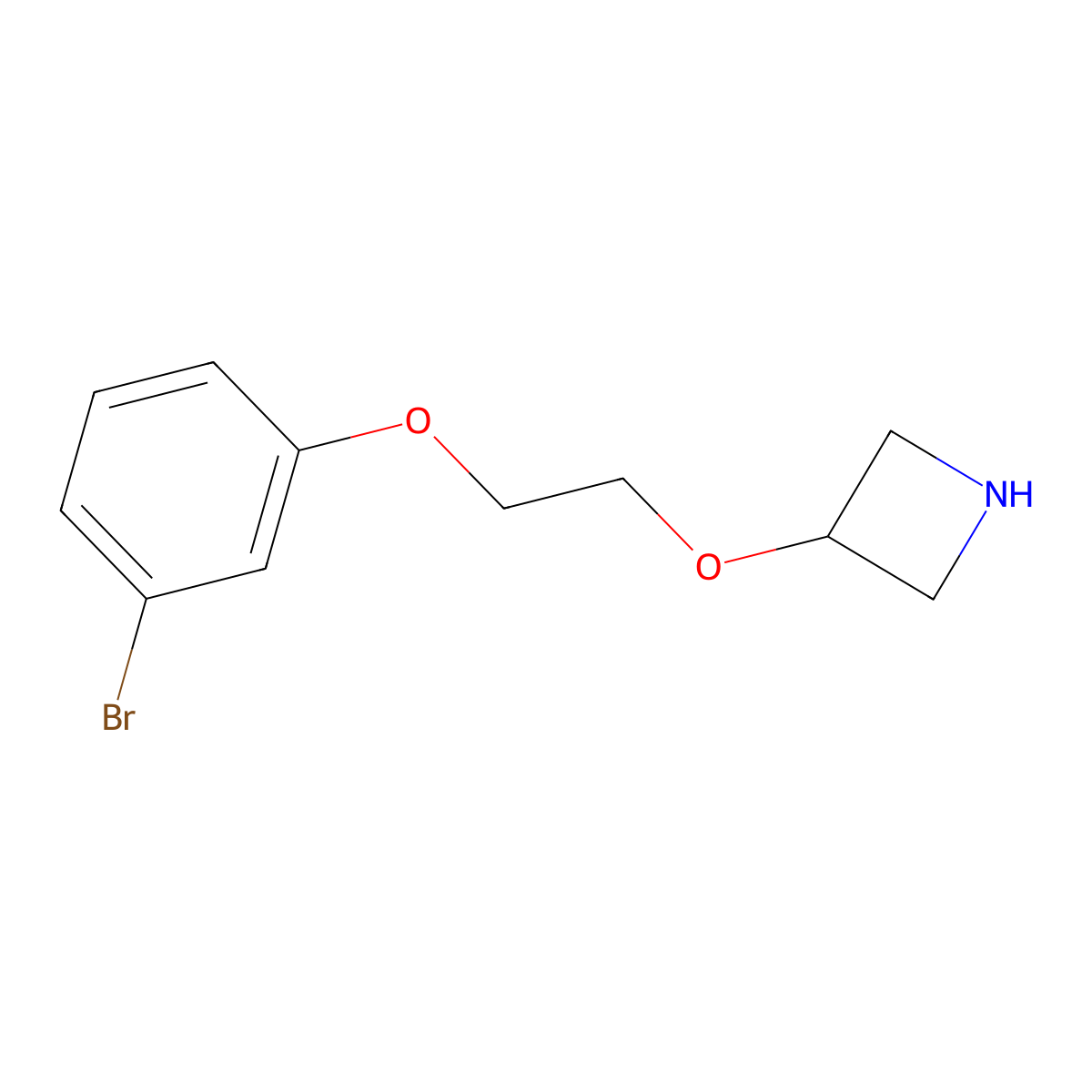 3-(2-(3-Bromophenoxy)ethoxy)azetidine molecular structure, CAS 1343908-70-2