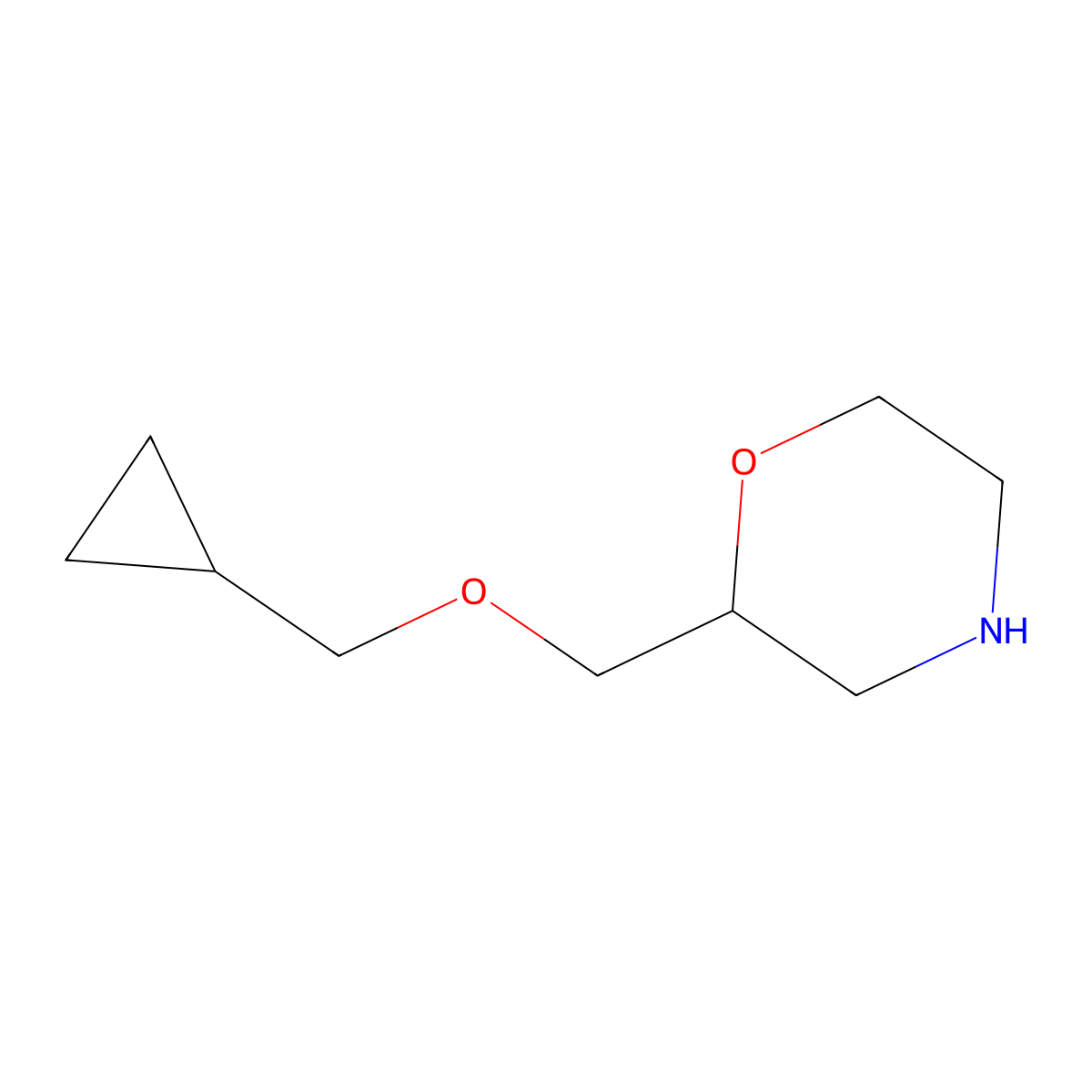 2-[(Cyclopropylmethoxy)methyl]morpholine molecular structure, CAS 1343908-92-8