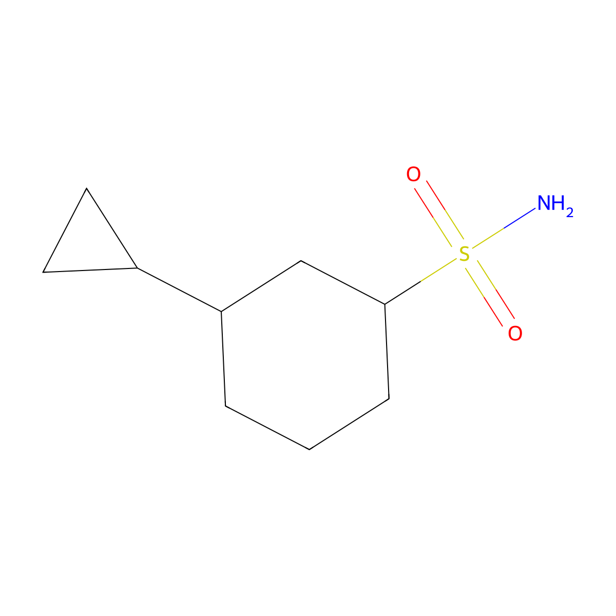 3-Cyclopropylcyclohexane-1-sulfonamide molecular structure, CAS 1343911-97-6