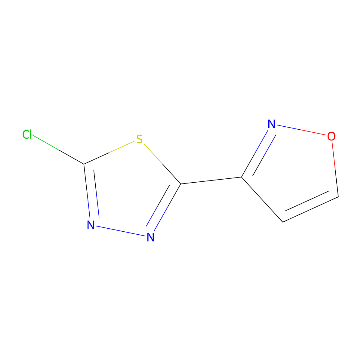 2-Chloro-5-(1,2-oxazol-3-yl)-1,3,4-thiadiazole molecular structure, CAS 1343912-53-7