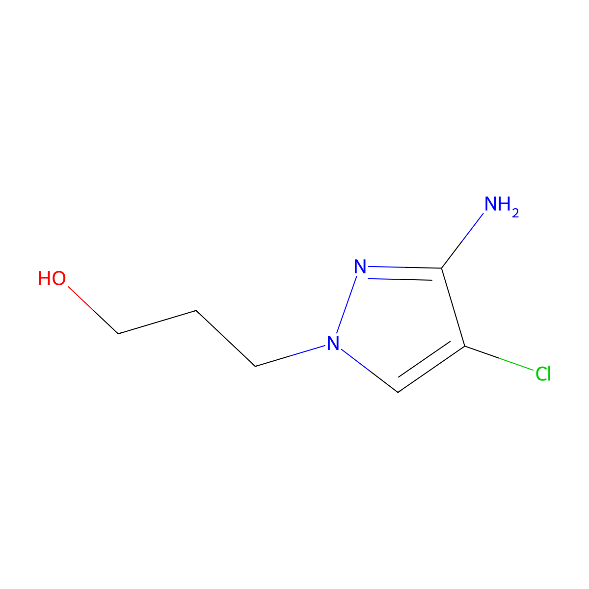 3-(3-Amino-4-chloro-1h-pyrazol-1-yl)propan-1-ol molecular structure, CAS 1343913-17-6