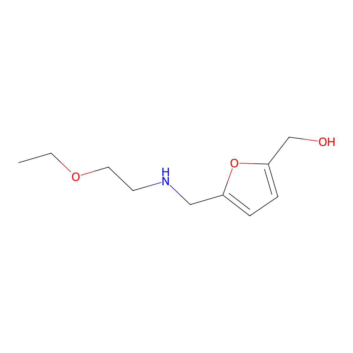 (5-{[(2-Ethoxyethyl)amino]methyl}furan-2-yl)methanol molecular structure, CAS 1343913-58-5