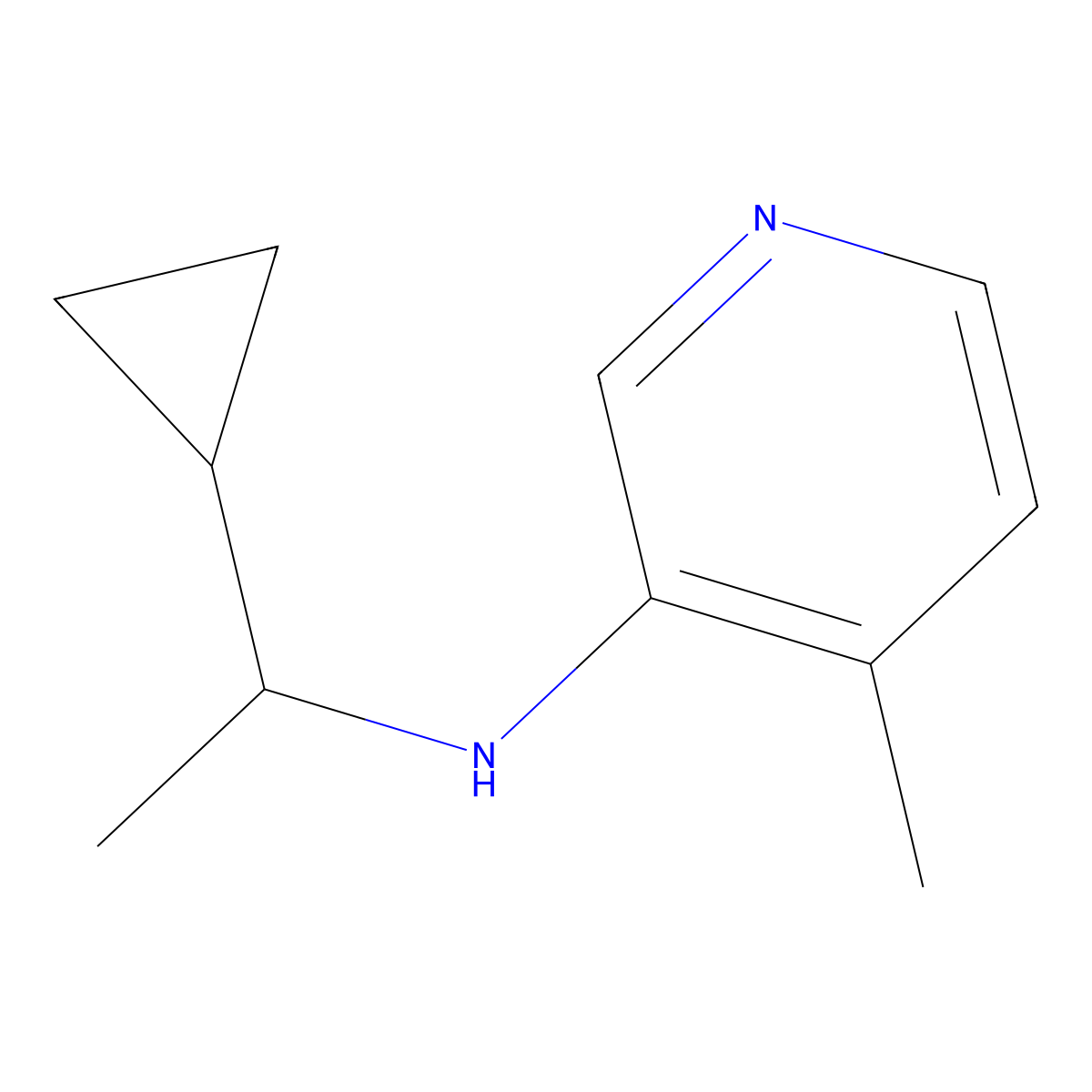 N-(1-cyclopropylethyl)-4-methylpyridin-3-amine molecular structure, CAS 1343916-91-5