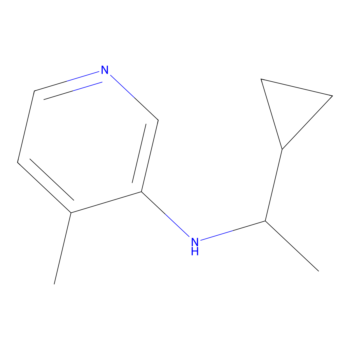 N-(1-cyclopropylethyl)-4-methylpyridin-3-amine molecular structure, CAS 1343916-91-5