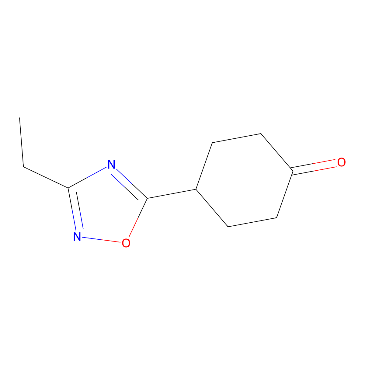 4-(3-Ethyl-1,2,4-oxadiazol-5-yl)cyclohexan-1-one molecular structure, CAS 1343917-56-5