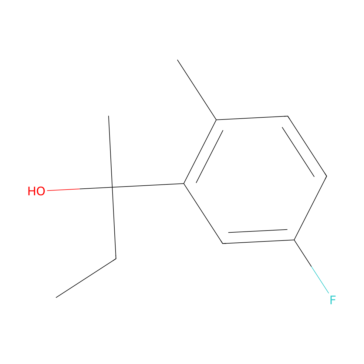 2-(3-Fluoro-6-methylphenyl)-2-butanol molecular structure, CAS 1343917-80-5