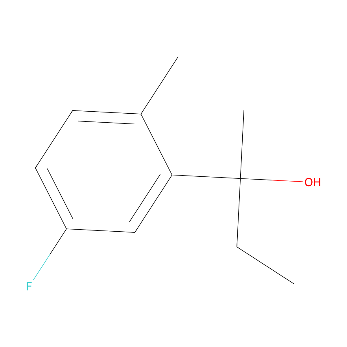 2-(3-Fluoro-6-methylphenyl)-2-butanol molecular structure, CAS 1343917-80-5