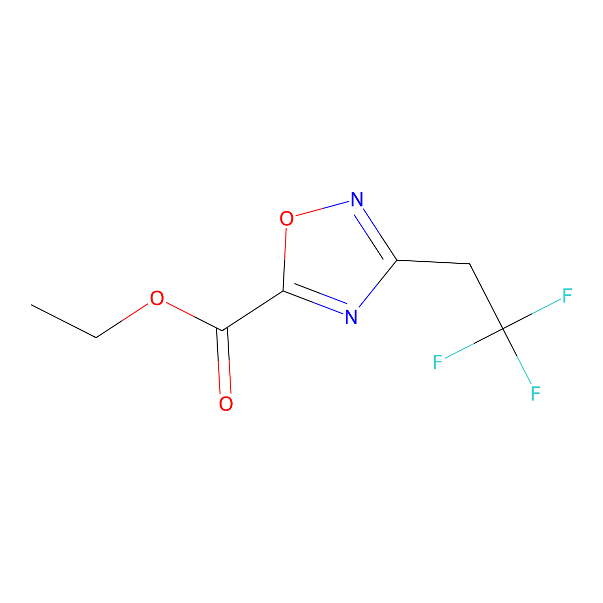 Ethyl 3-(2,2,2-trifluoroethyl)-1,2,4-oxadiazole-5-carboxylate molecular structure, CAS 1343920-05-7