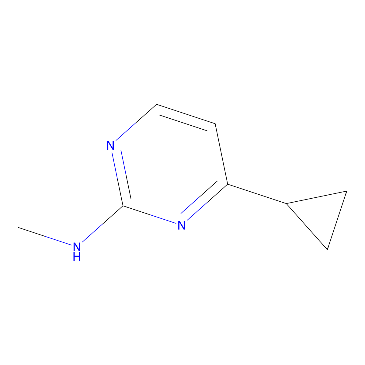 4-cyclopropyl-N-methylpyrimidin-2-amine molecular structure, CAS 1343920-99-9