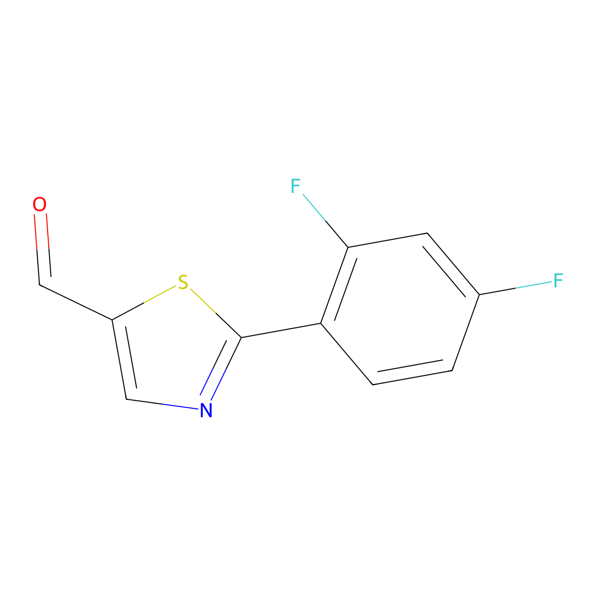 2-(2,4-Difluorophenyl)thiazole-5-carbaldehyde molecular structure, CAS 1343921-33-4