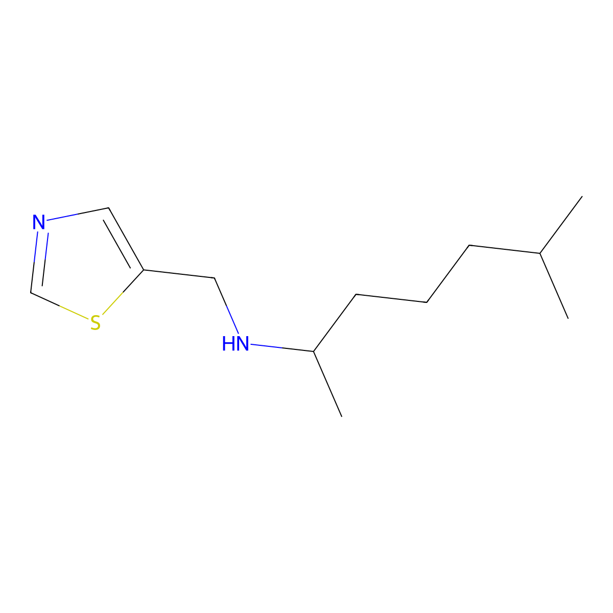 6-Methyl-N-(thiazol-5-ylmethyl)heptan-2-amine molecular structure, CAS 1343923-55-6
