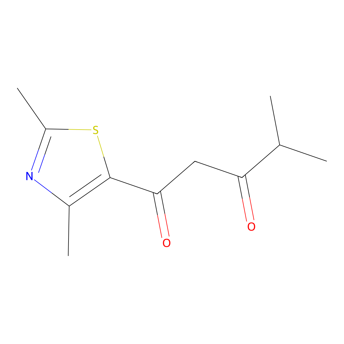 1-(2,4-Dimethylthiazol-5-yl)-4-methylpentane-1,3-dione molecular structure, CAS 1343923-65-8