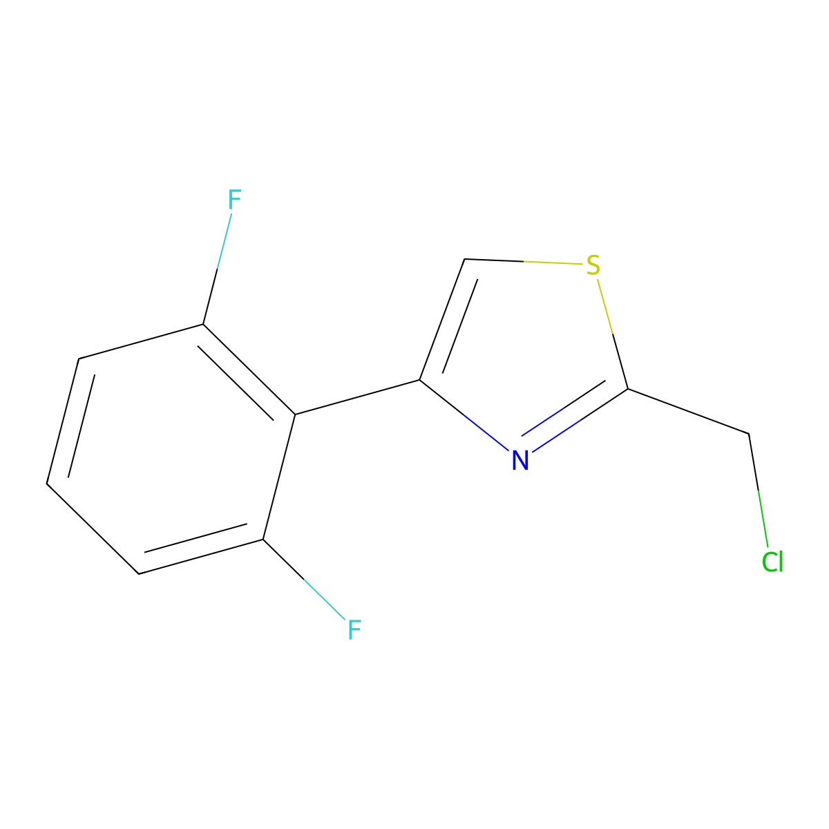 2-(Chloromethyl)-4-(2,6-difluorophenyl)-1,3-thiazole molecular structure, CAS 1343924-10-6