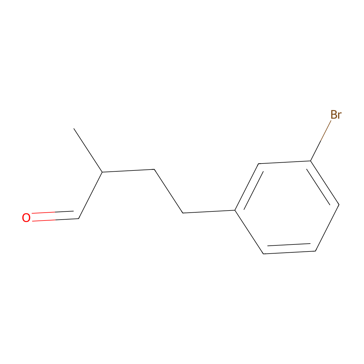 4-(3-Bromophenyl)-2-methylbutanal molecular structure, CAS 1343924-24-2