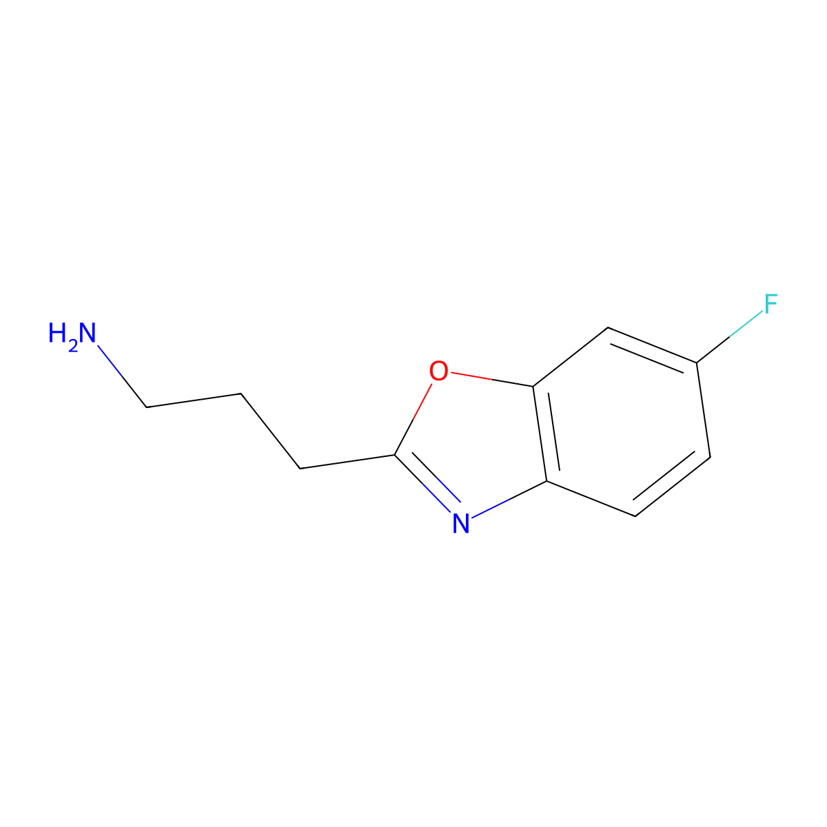 3-(6-Fluoro-1,3-benzoxazol-2-yl)propan-1-amine molecular structure, CAS 1343926-87-3