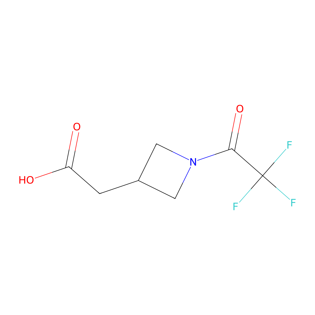 2-[1-(Trifluoroacetyl)azetidin-3-yl]acetic acid molecular structure, CAS 1343927-06-9