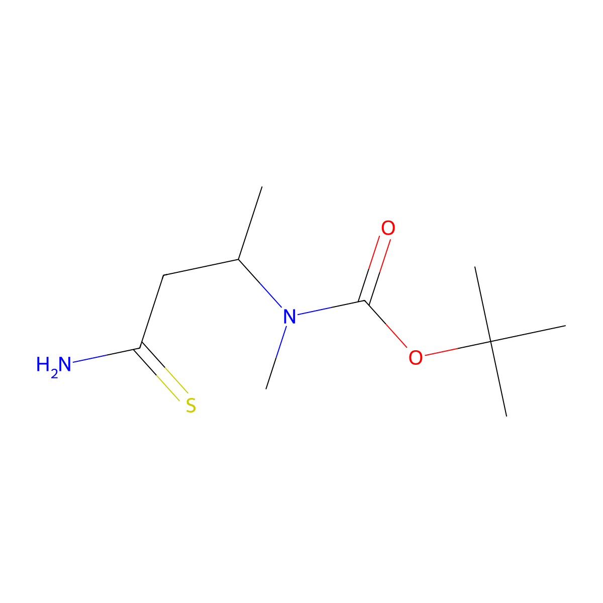 tert-butyl N-(1-carbamothioylpropan-2-yl)-N-methylcarbamate molecular structure, CAS 1343927-96-7