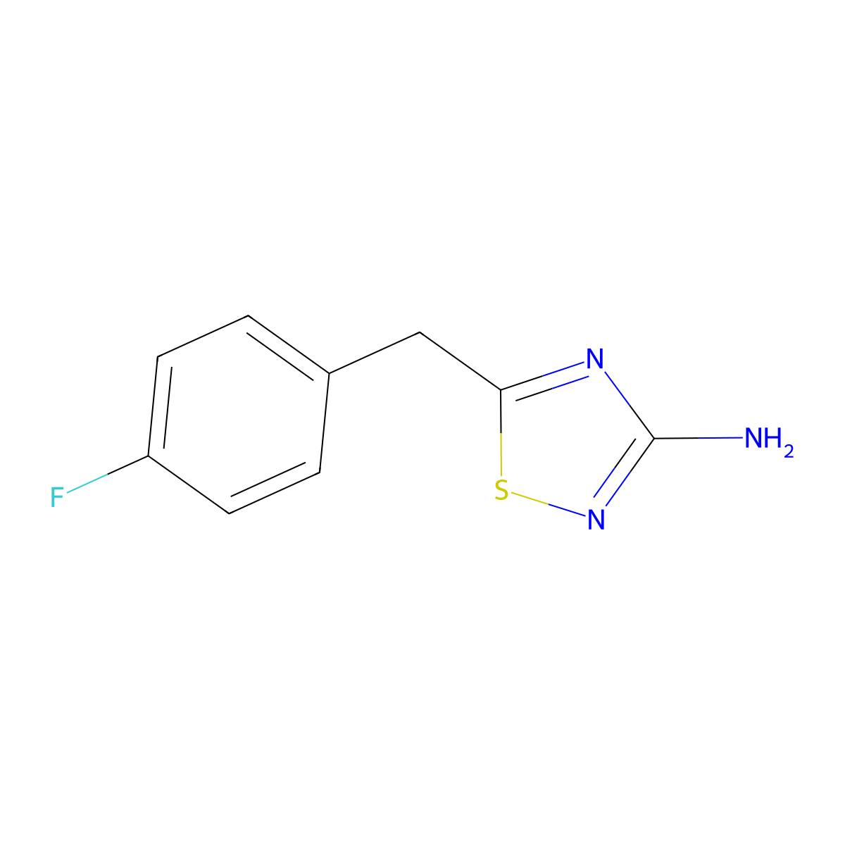5-[(4-Fluorophenyl)methyl]-1,2,4-thiadiazol-3-amine molecular structure, CAS 1343928-91-5