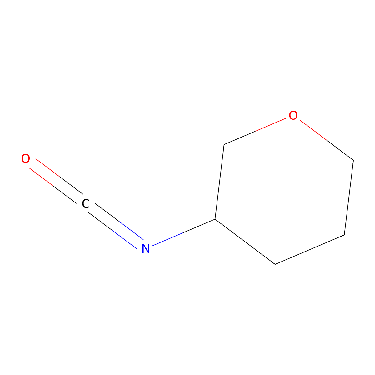 3-Isocyanatooxane molecular structure, CAS 1343929-58-7