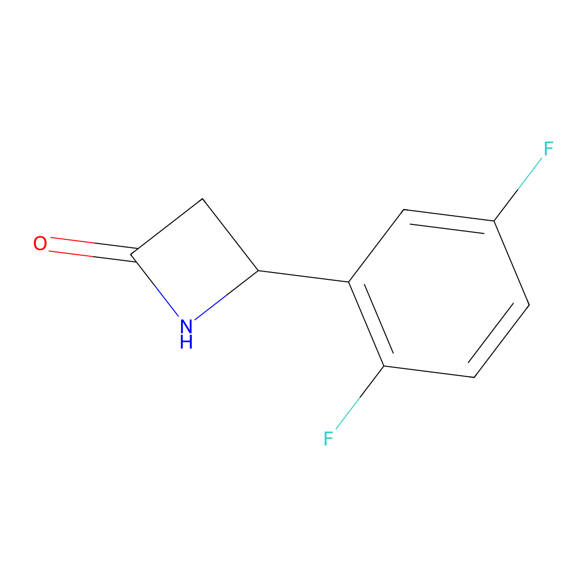 4-(2,5-Difluorophenyl)azetidin-2-one molecular structure, CAS 1343930-99-3