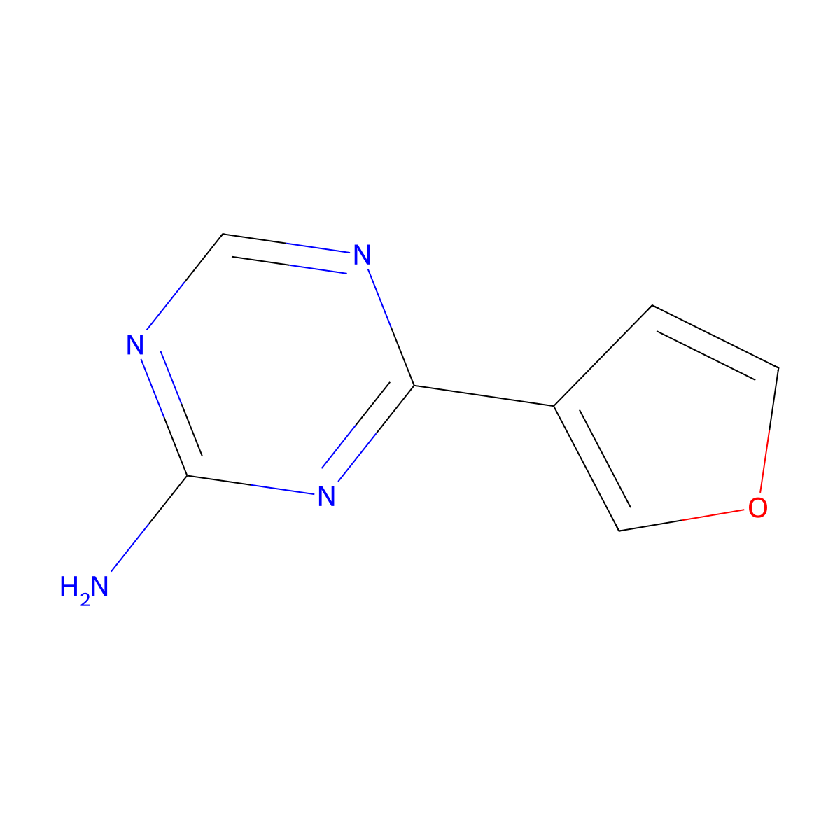4-(3-Furyl)-1,3,5-triazin-2-amine molecular structure, CAS 1343931-27-0