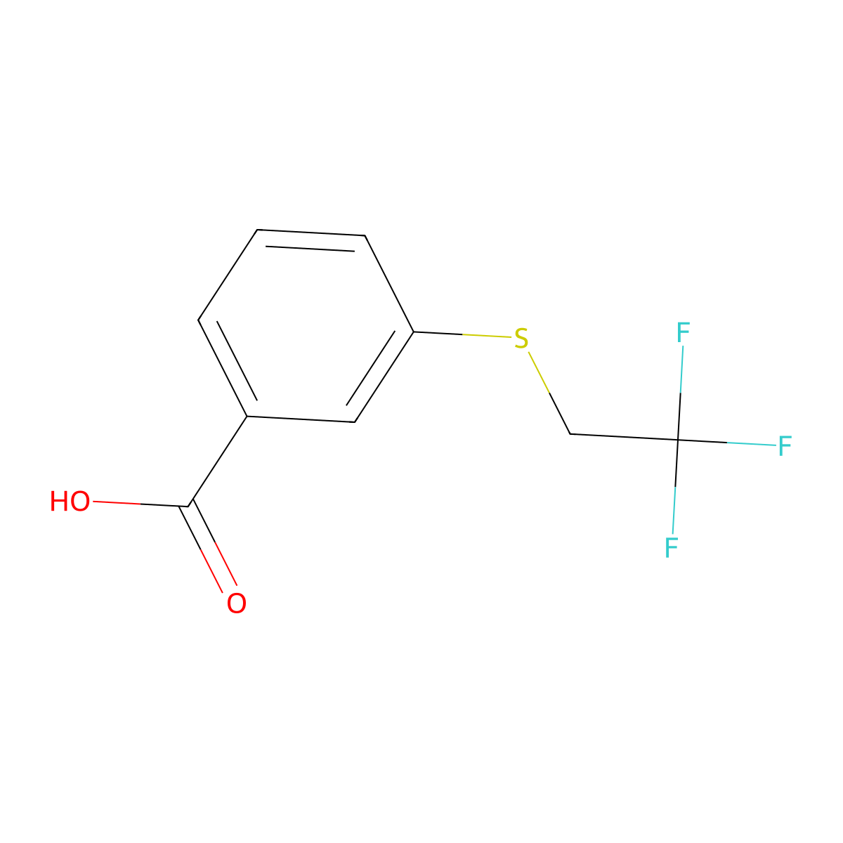 3-[(2,2,2-Trifluoroethyl)sulfanyl]benzoic acid molecular structure, CAS 1343934-85-9