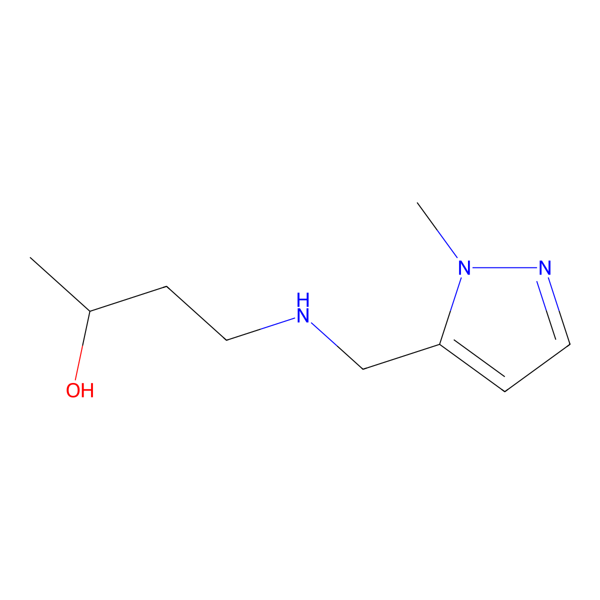 4-{[(1-methyl-1H-pyrazol-5-yl)methyl]amino}butan-2-ol molecular structure, CAS 1343936-52-6