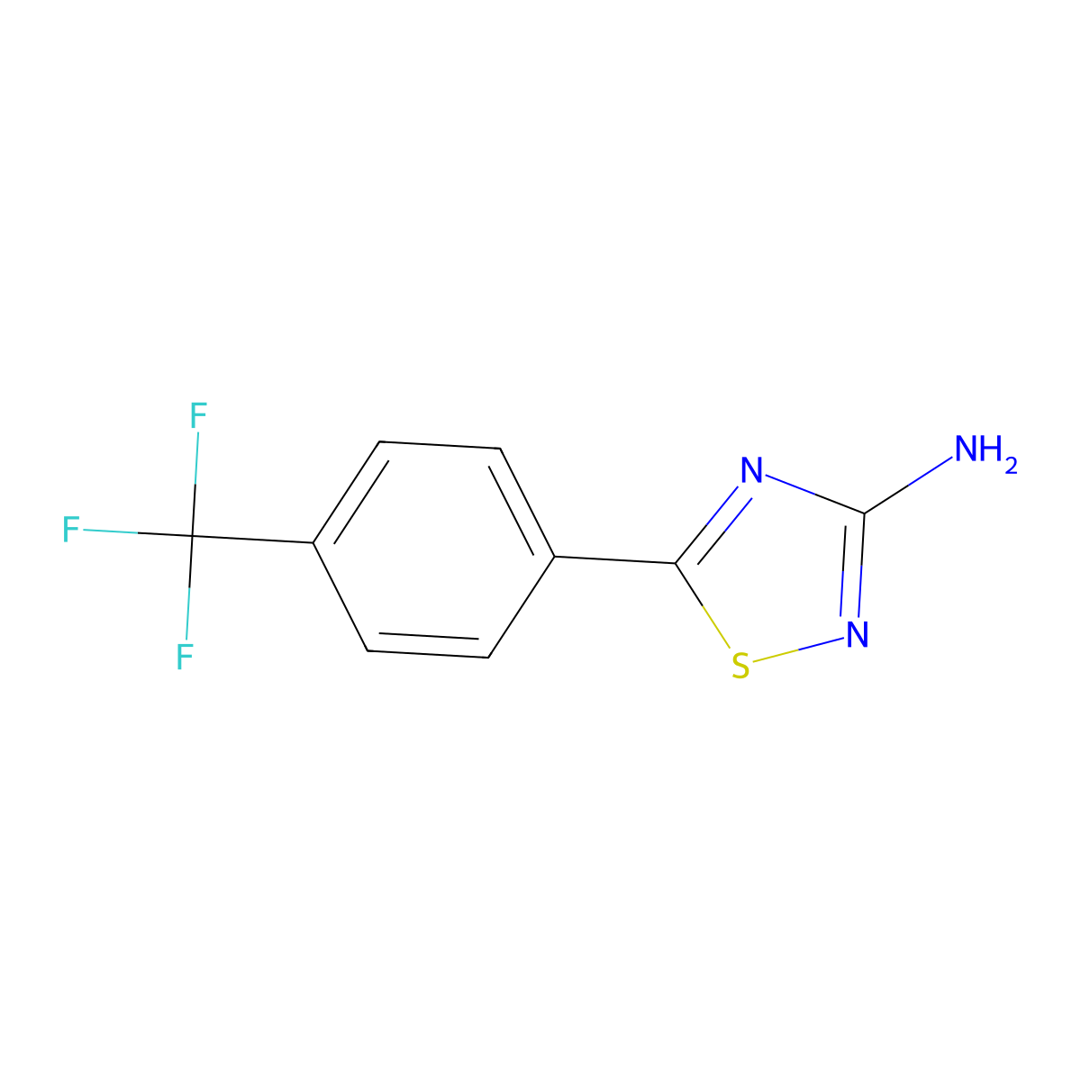 5-[4-(Trifluoromethyl)phenyl]-1,2,4-thiadiazol-3-amine molecular structure, CAS 1343936-75-3