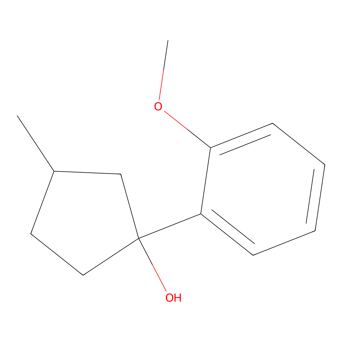 1-(2-Methoxyphenyl)-3-methylcyclopentan-1-ol molecular structure, CAS 1343937-12-1
